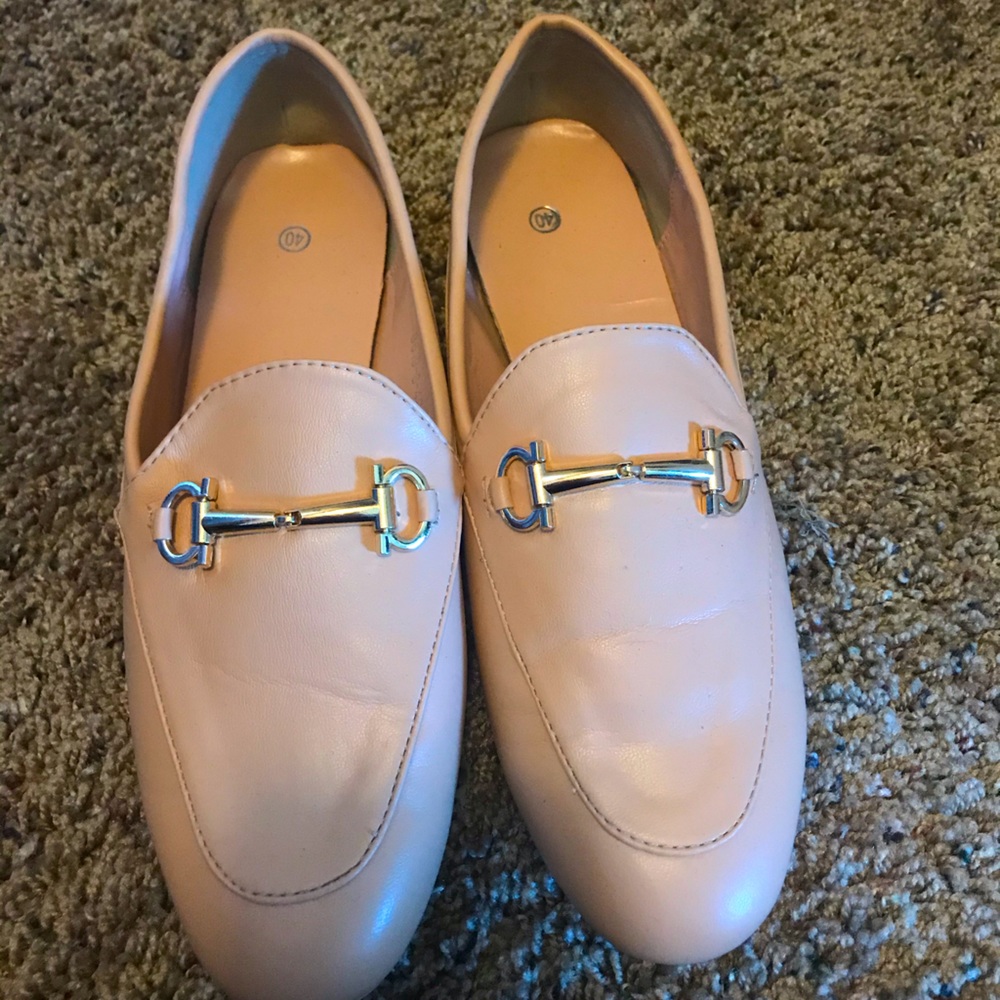 Tan leather loafers